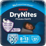 Huggies DryNites Superabsorberande nattblöjor för pojkar 8-13 år (30-48 kg) 27 Count (3 x 9 Count) Trosblöjor