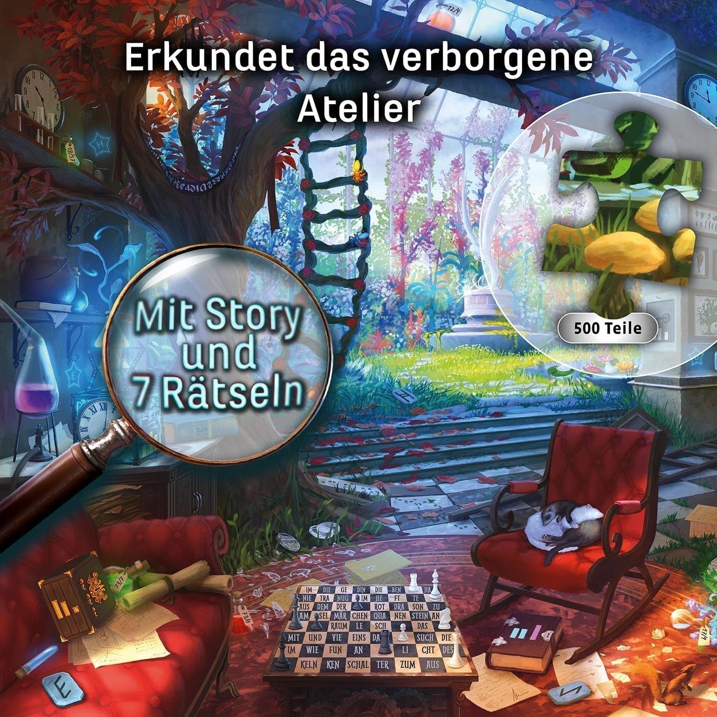 KOSMOS 683979 EXIT® Puzzle: The Hidden Studio 500-bitars pussel för vuxna och barn 10+ Escape Room Puzzle för nybörjare Pussel Naty Shop