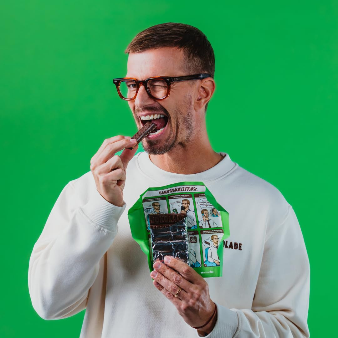JOKOLADE 12 bars x 140g Ekonomipaket | Med karamelliserade jordnötter och knapriga flingor | Vegansk och kakaofri