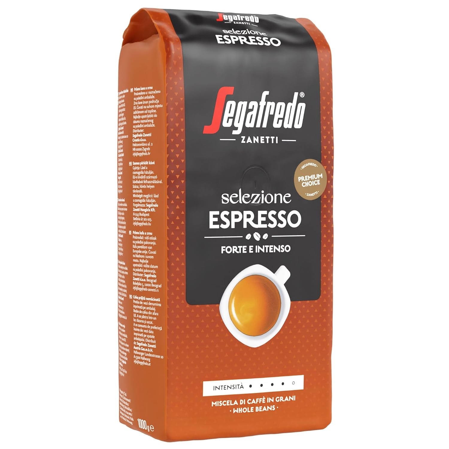 Segafredo Zanetti Selezione Espresso - Hel böna (1 kg förpackning) - Lämplig för alla italienska kaffespecialiteter - Medel- till mörkrostad, stark och intensiv smak