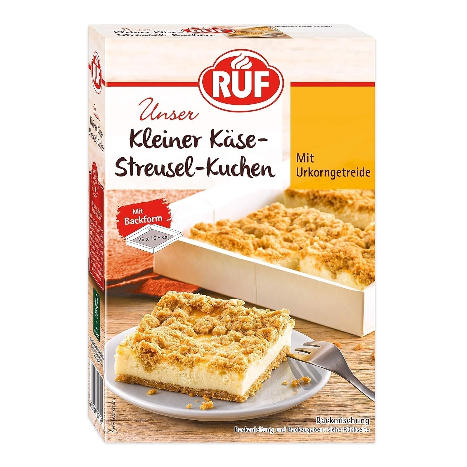 RUF Kleiner Himbeer-Schokokuchen, Mini-Kuchen Mit Feiner Puddingcreme, Himbeeren Und Weißen Schokoraspeln, Inkl. Bakform, 1X252G Blandning för bakning och matlagning Naty Shop 305 G (1Er Pack) Käsekuchen
