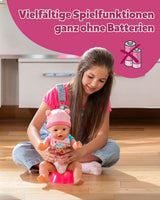 BABY Born Emma - babydocka 43 cm - 10 funktioner inklusive tillbehör och madrass - Fungerar helt utan batterier - Lämplig för barn från 3 år och uppåt