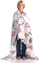Hello Kitty överkast, rosa, mjuk filt 130X170Cm, överkast av mikrofiber eller bäddsoffa. Kvalitet med Oekotex certifikat, Sanrio sängar och filtar Besuche den Kanguru-Store Rosa rutor 130X170 Cm