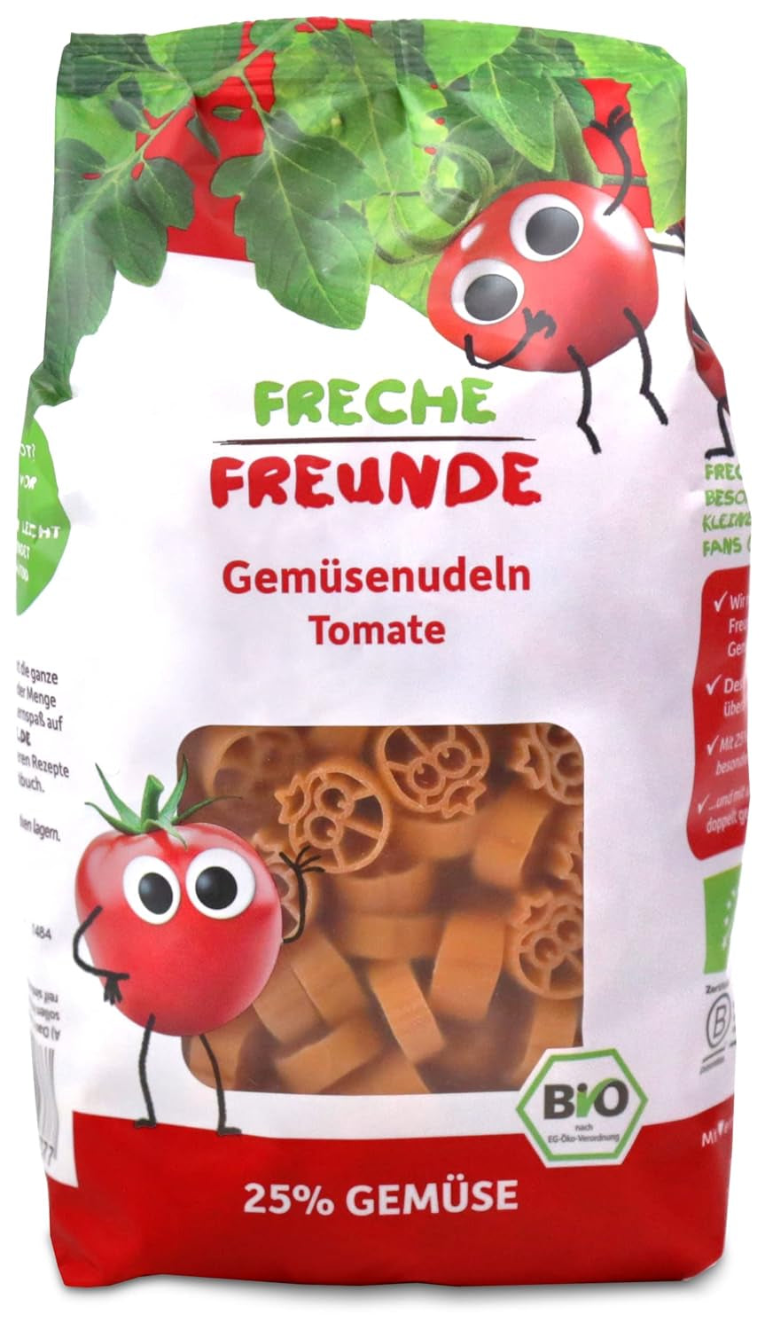 Freche Freunde Ekologiska grönsaksnudlar 'morot' 25 % grönsaksinnehåll Vegansk 6-pack (6 x 300 g)