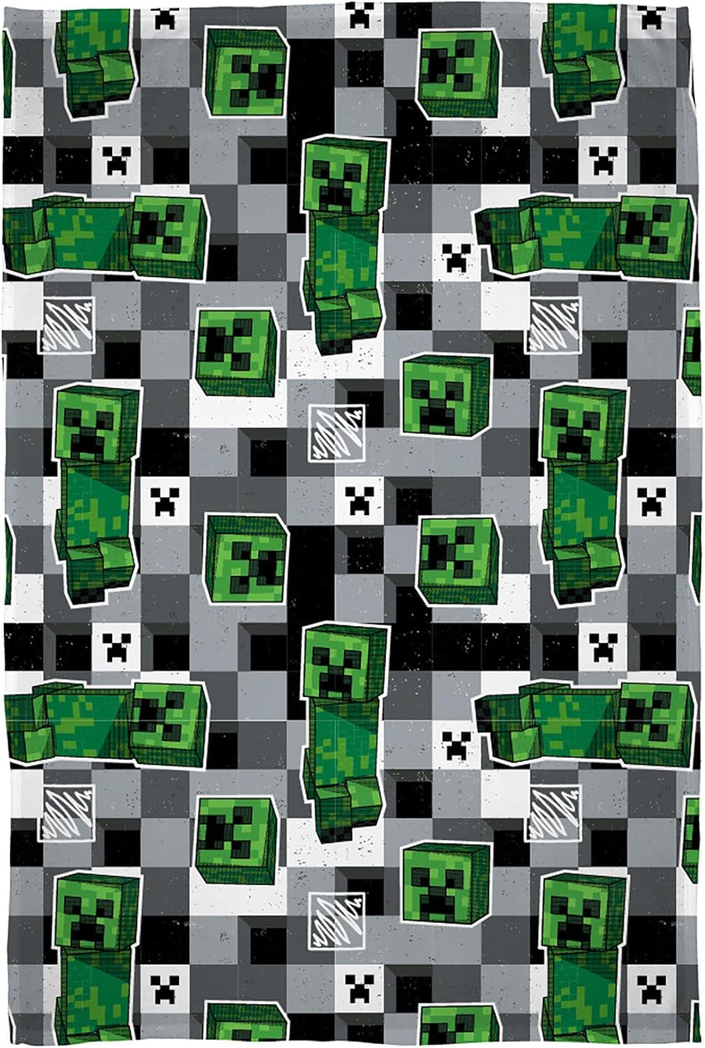 Character World Minecraft Official Fleece Filt | Scribble Design Vändbar 2 sidor, supermjuk, varm filt Sängar och filtar Besuche den Character World-Store Multicolor 150 X 100