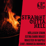 DÖD ELLER LEVANDE DIAVOLO – Extra mörk espresso – 100 % Robusta – Extremt stark – Låg syrahalt – Stabil grädde – Hela bönor 1 kg – Neapelstek