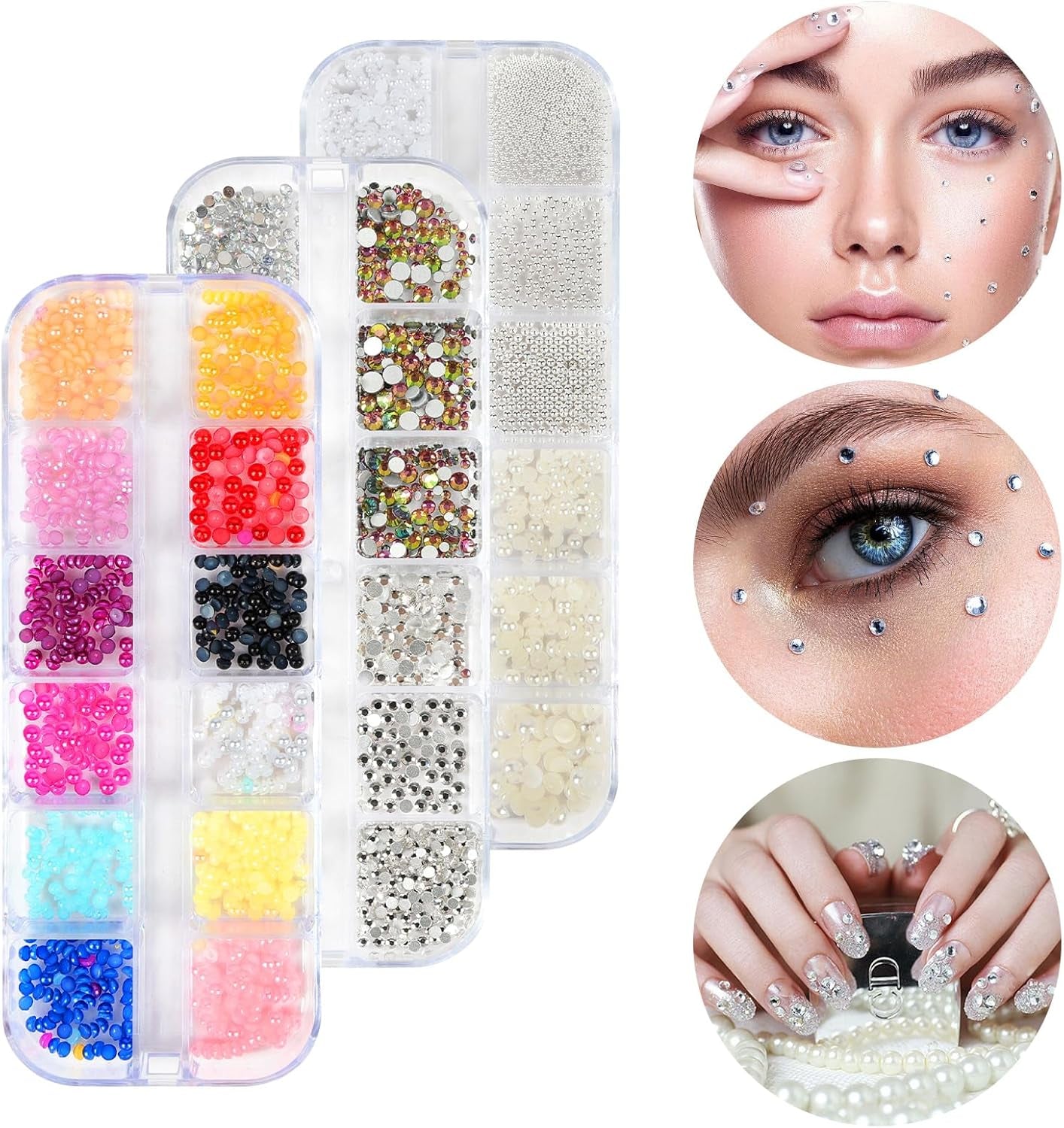 Harz Strasssteine ​​4200Pcs Strass Kristalle 1Mm-5Mm Gemischte Kinder Bastelsachen Kit Mit Strass Mit Picking Pinzette Und Stift Für DIY Nägel Kleidung Kunsthandwerk Gemischt Becher Party (A)