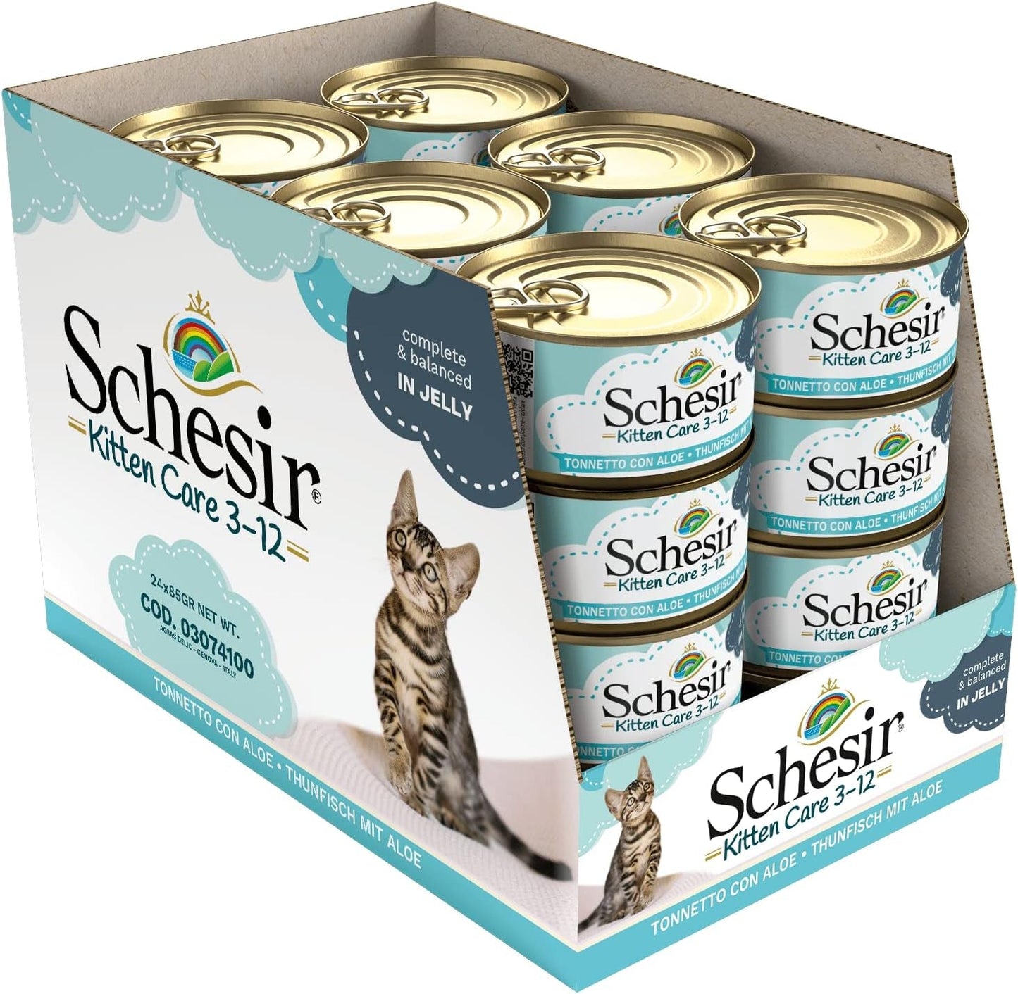 Våtfoder för katter Cat Jelly Kattunge Tonfisk med Aloe Vera, gelé, 24 lådor x 85 g