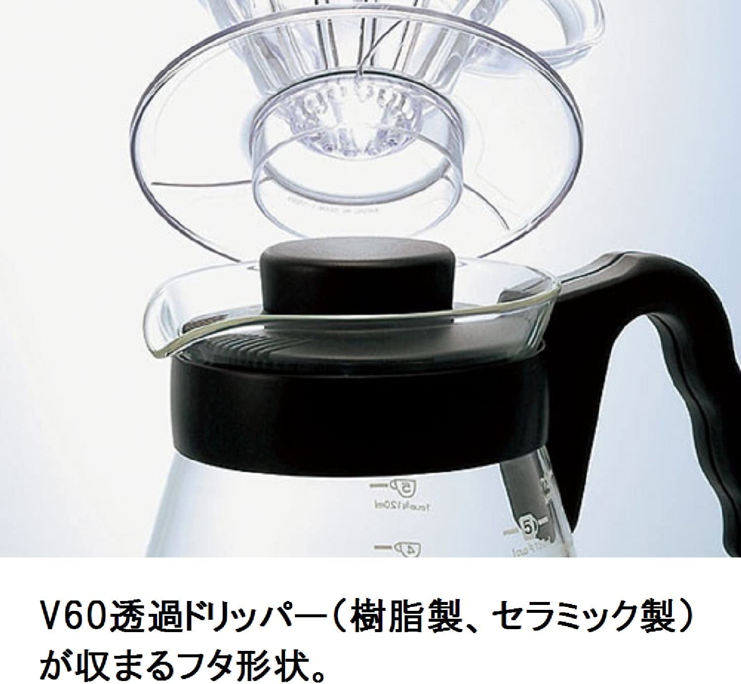 4977642019126 Karaff för servering av kaffe V60 700 ml VCS-02B, glas, färglös, 17,3 x 14,1 x 13 cm