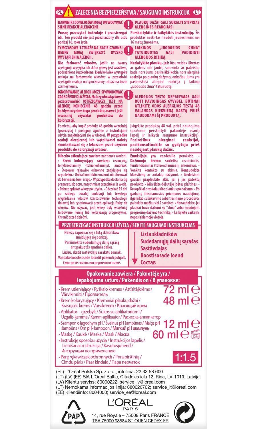 L'Oréal Paris Excellence 6.41 Hårfärg - Ljus bärnsten Brons Naty Shop Hårfärgning