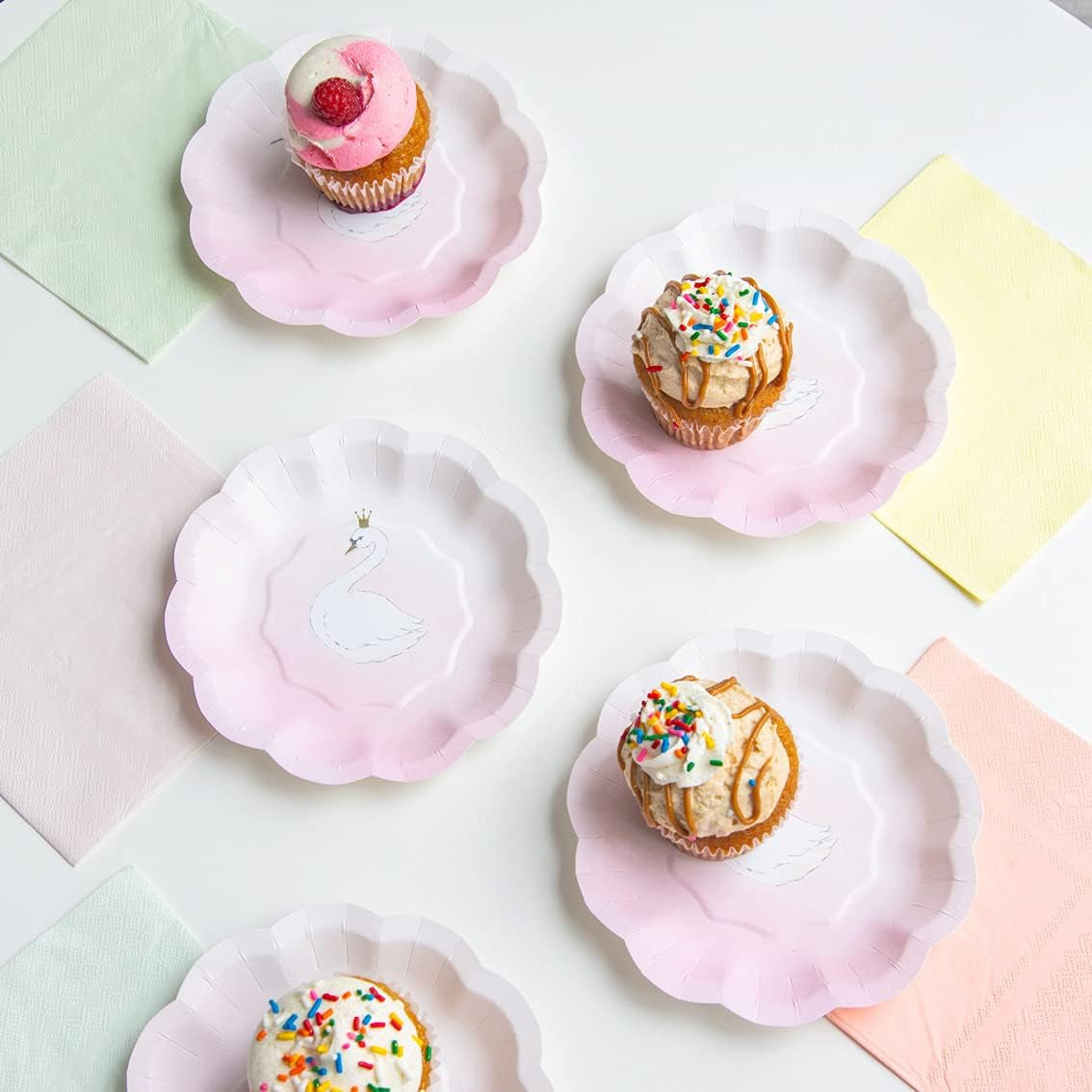 Talande bord Söta pastellservetter | Högkvalitativa återvinningsbara mjuka engångsservetter för barn Födelsedagsfest Baby shower svensexa Picknick Decoupage serviser