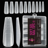 504st Ballerina Medium Gel Nageltyper: Gel Nail Tips PMMA False Nails Nagelförlängningar Konstgjorda naglar 12 storlekar