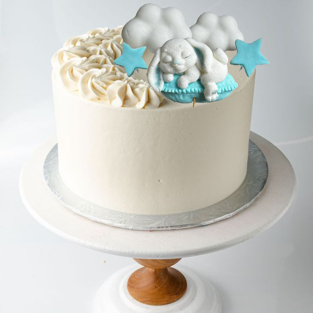 Set med 7 ätliga sockerdekorationer, Bunny Sugar Paste Decorations Naty Shop
