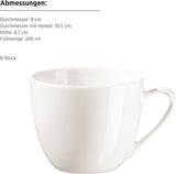 MÄSER 934105 Belmira-serien, klassisk kaffeservis för 6, 18-delad kaffeservis, tidlös, elegant, delikat, porslin, vit