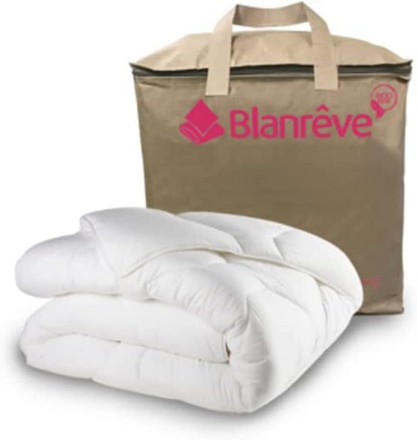 Blanrève - Duvet Aerelle Blue - Mycket mjukt - fluffigt och skönt - Enkelsäng - Eco Responsible - Komfortfiber känns bra, 140 X 200 Cm Täcken och täcken Naty Shop Vit 140 X 200 Cm