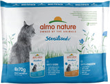 Almo Nature Functional - Steriliserad - Våtfoder för vuxna och äldre katter, steriliserad eller mindre aktiv - med torsk och kyckling - Låg fetthalt, återfuktande - 70g (pack med 6)