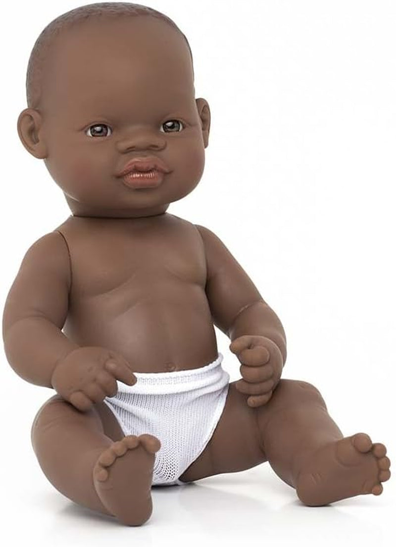 Miniland Babydocka, afrikansk pojke, 32 cm, anatomiskt korrekt