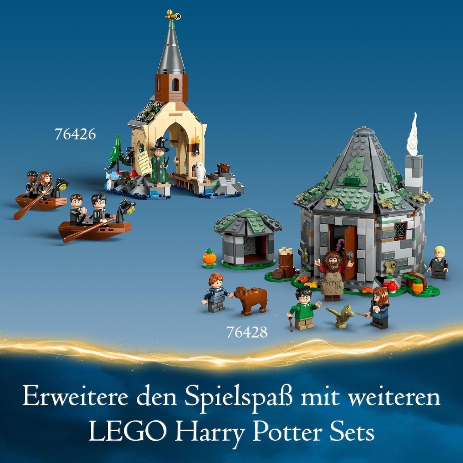 LEGO Harry Potter Hagrid's Hut: Ett oväntat besökset med 5 minifigurer och 2 djurfigurer, present för kvinnor och män, magisk äventyrsleksak, fantasiset 76428 Byggset Beuche den LEGO-Store