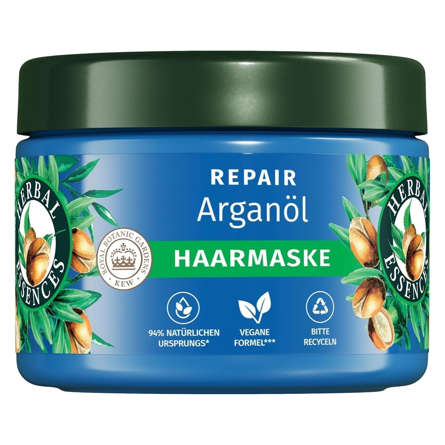 Herbal Essences hårreparationsmask med arganolja 300ml. Från skadat hår till slätare och glansigare hår. Intensivvård. Med ingredienser av naturligt ursprung. Vegan Naty Shop Hårmask 300 Ml (1 pack) Hårmask