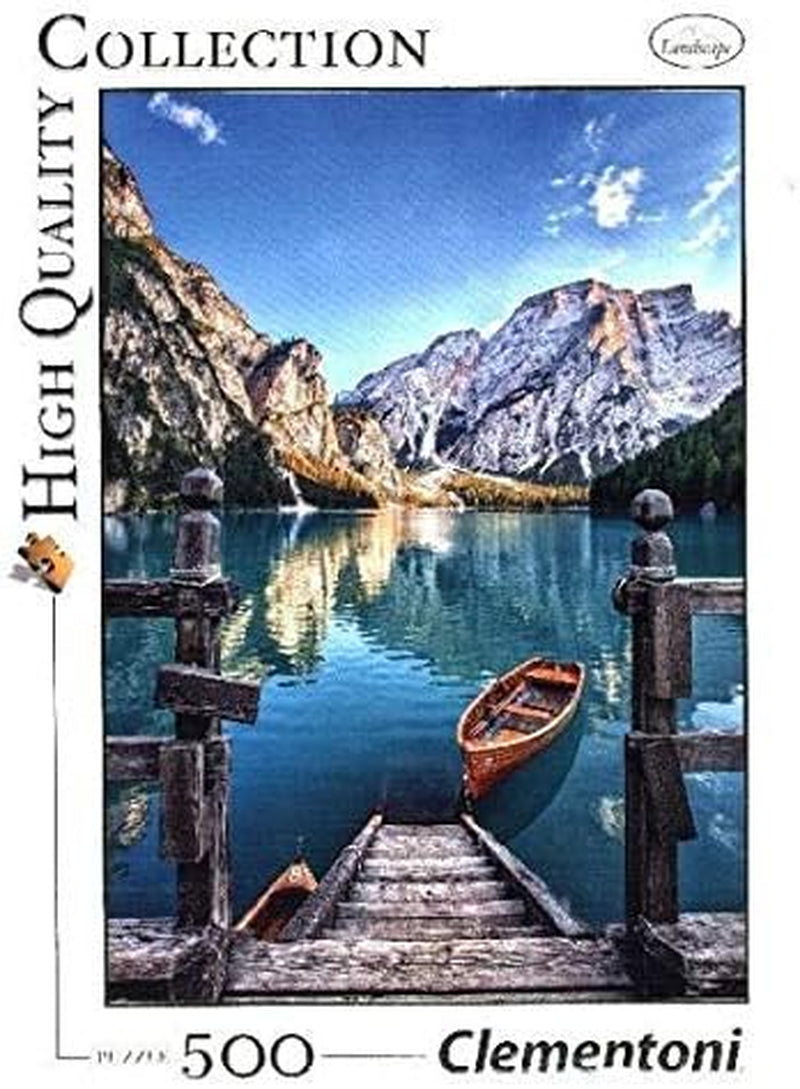 Clementoni 35039 Braies Lake - 500-bitars pussel från 9 år gammalt, färgglatt pussel för vuxna med djärva färger, skicklighetsspel för hela familjen, trevlig presentidé-pussel Naty Shop
