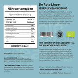 Wholefood Earth Ekologiska delade röda linser 3 kg icke-GMO Vegan med hög halt av fibrer med hög proteinhalt från certifierat ekologiskt jordbruk