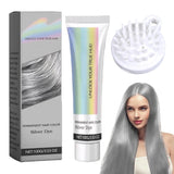 Hårfärg Grå Silver Naturligt Silver Grå Hårfärgskräm, Grå Hårfärgskräm Silvergrå, Silvergrå Naturlig Hårfärgskräm Grå hårfärgning för alla hårtyper med 1 hårbottenmassager (100 ml) Naty Shop Hårfärgning Standardtitel