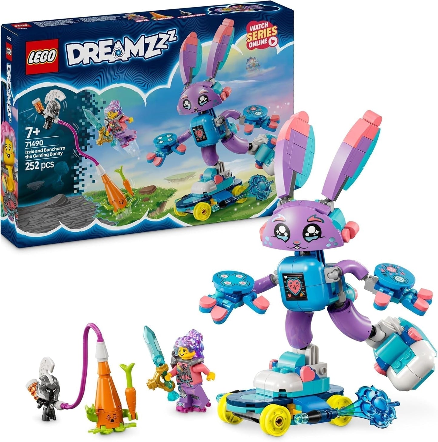 LEGO Dreamzzz Izzie och Bunchurro Spelkaninleksaken för barn 7+ 2-i-1 lekset med Hero Minifigure och Cyberling för fantasifull lekupplevelse 71490 Byggset Besuche den LEGO-Store Standardtitel