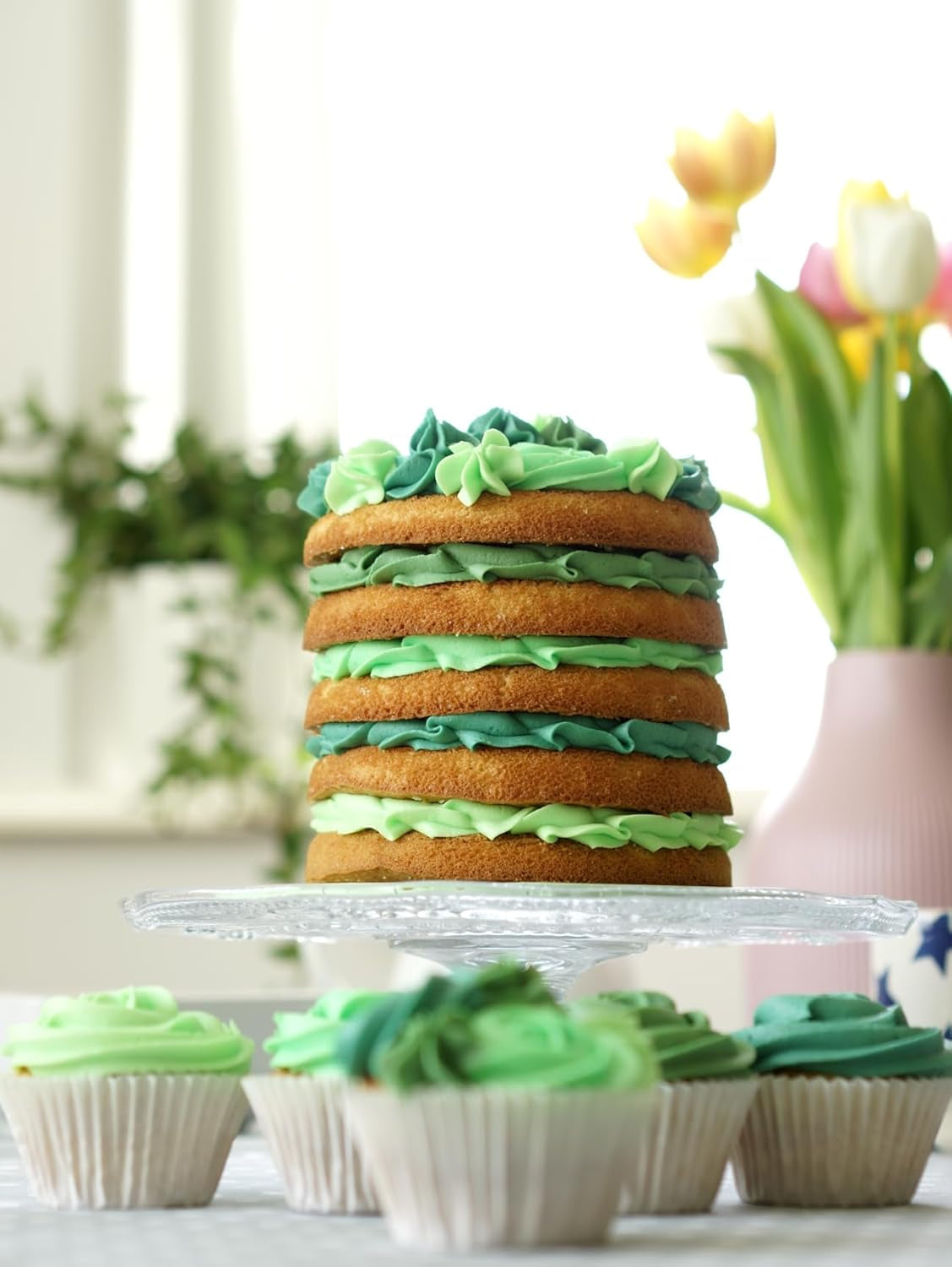Sugarflair Pasta matfärg, grön, set med 4, matfärg för pasta, fondant, marsipan, sockerpasta, smörkräm och mer: Ilex Green, Spring Green, Spruce Green, Party Green - Set om 4