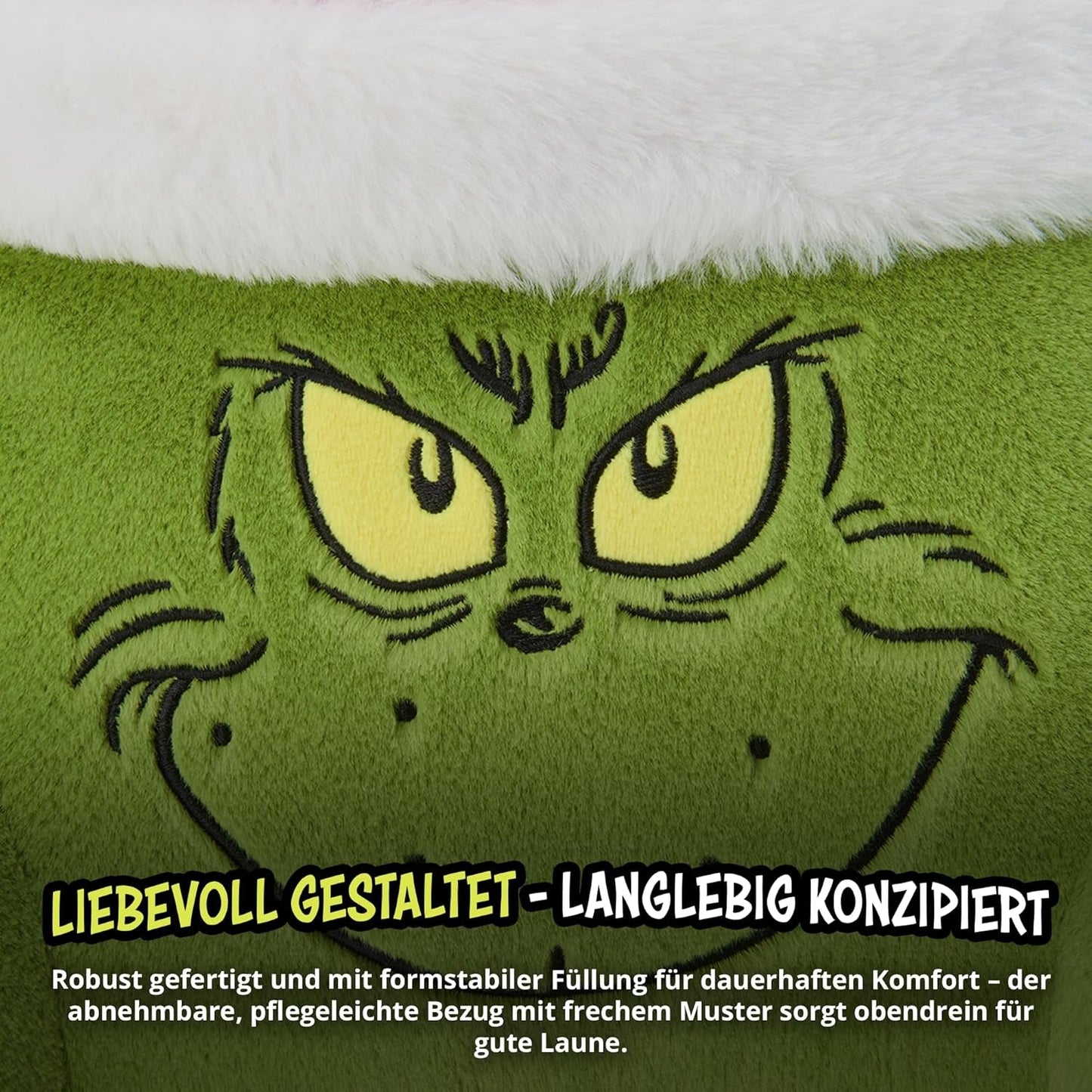 Grinchkudde - Ryggkudde för säng och soffa, ryggstöd med armstöd, Läskudde för rygg, nacke och huvud, grön, 40 x 38 cm