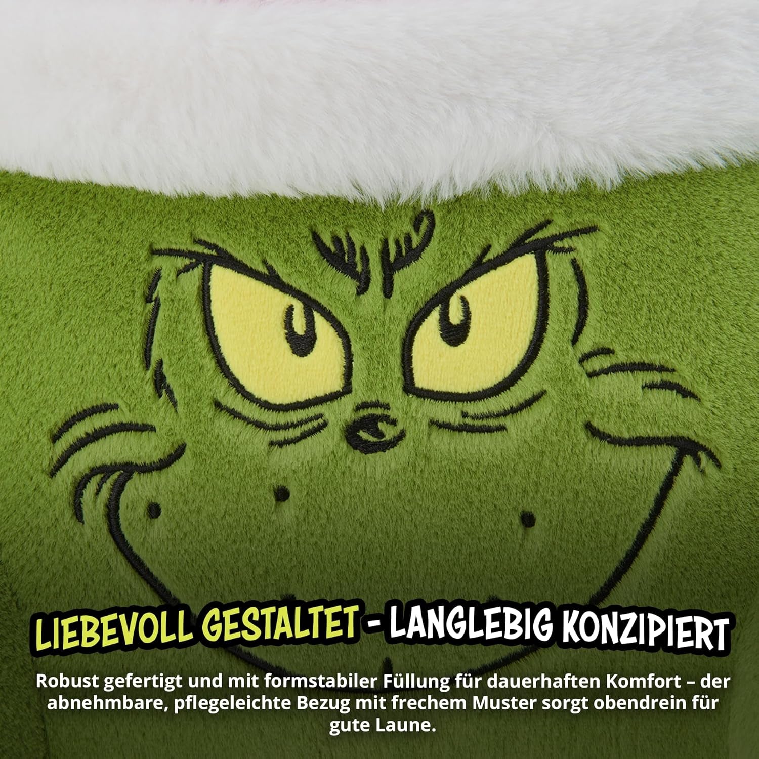 Grinchkudde - Ryggkudde för säng och soffa, ryggstöd med armstöd, Läskudde för rygg, nacke och huvud, grön, 40 x 38 cm