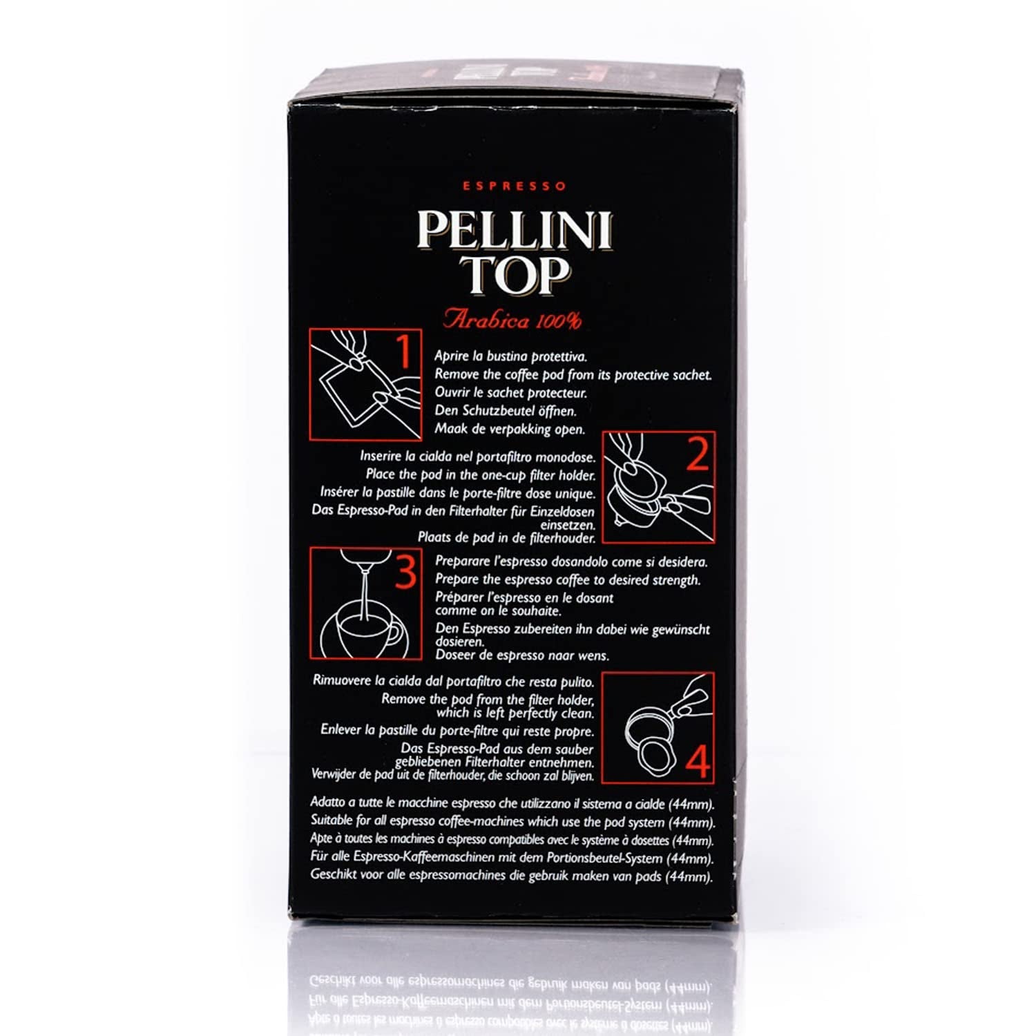 Pellini Caffè, Espresso Pellini Topp 100% Arabica - 6 förpackningar med 18 pads (6x126 g, totalt 108 pads)