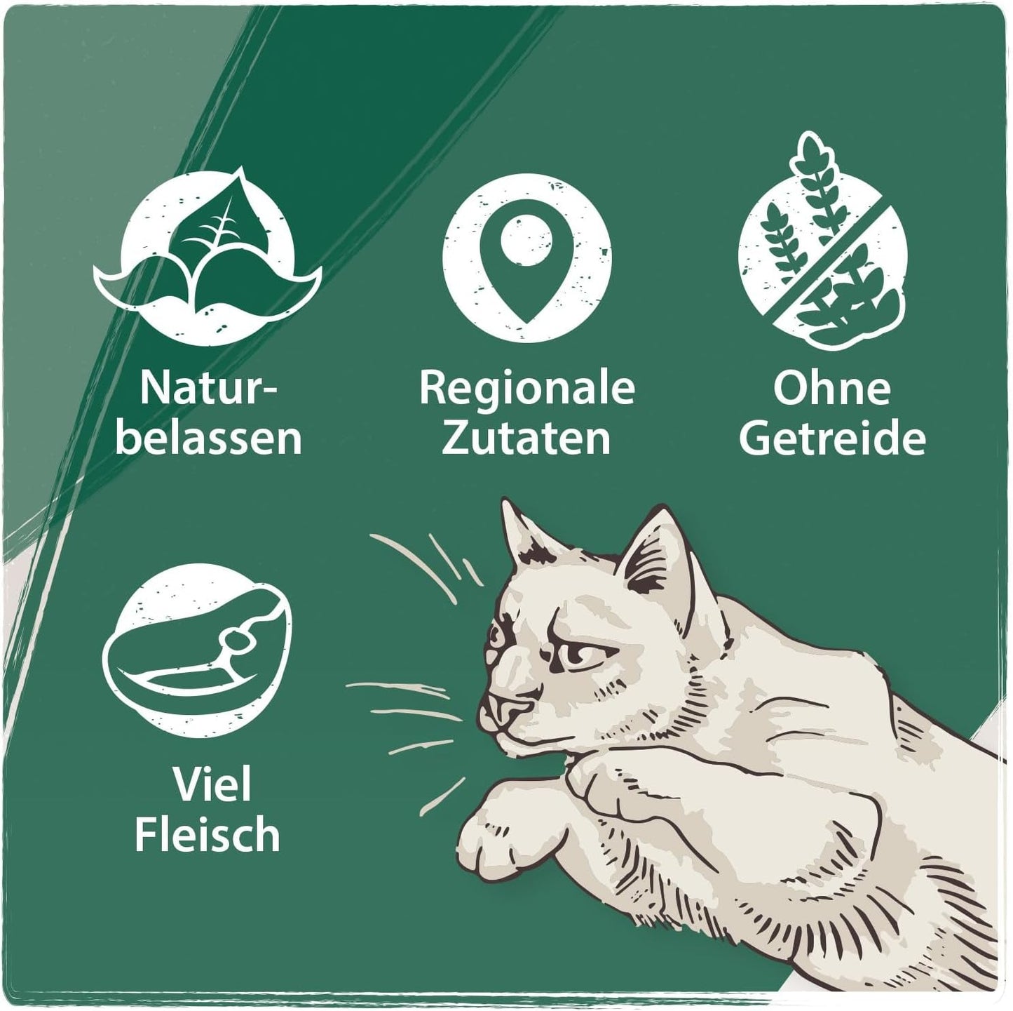 Venandi Animal Premium Nassfutter für Katzen, Probierpaket II, Kyckling + Kanin, Kalb, Turkiet, 6 x 400 g, getreidefrei und naturbelassen, 2,4 kg