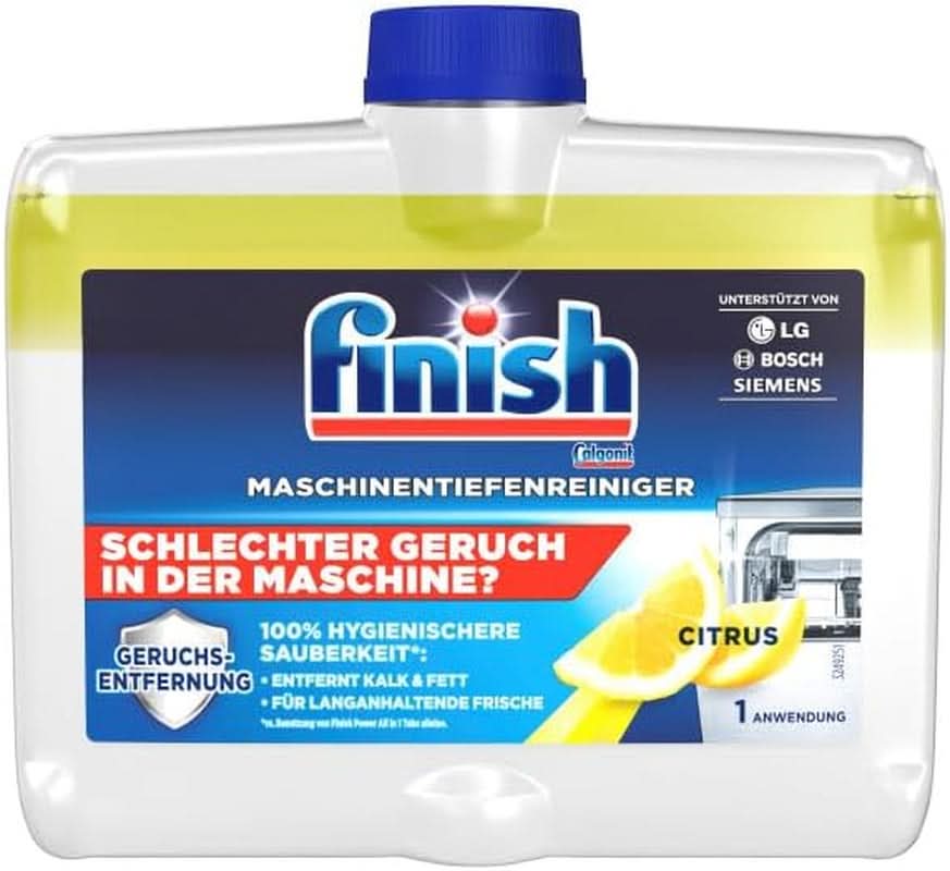 Finish Deep Machine Cleaner Citrus - flytande maskinrengöringsmedel mot kalk och fett för en ren diskmaskin - Naty Shop ekonomipaket
