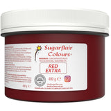 Matfärg Sugarflair Max Concentrated Röd, högkoncentrerad matfärg för marsipan och fondant, pastafärgning Max Concentrated - 400 g