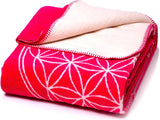 Glat bekväm filt Flower of Life Pink-Ecru XL, 150X200 Cm, extra fluffig som sofffilt sofffilt, yogafilt livfilt, plysch soffpläd Sängar och filtar Glat Pink-Ecru 150X200Cm