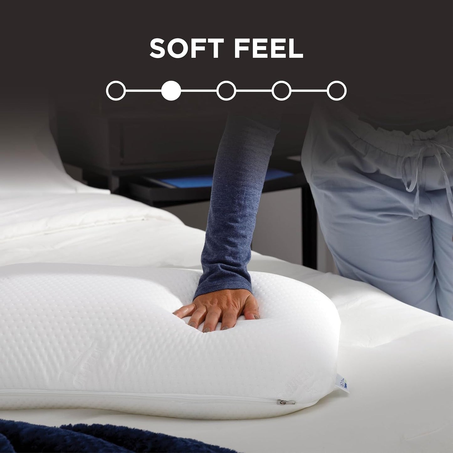 TEMPUR-PEDIC Symphony Kudde Tillverkad av memory foam, Lyxig, Mjuk, Standard, Vita Standardkuddar Naty Shop