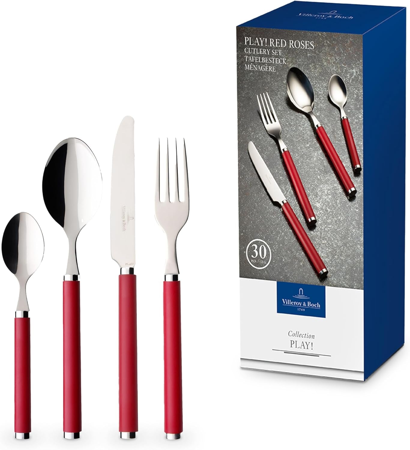 Villeroy & Boch - Spela! Red Roses bestickset 30 delar Kitchen Naty Shop