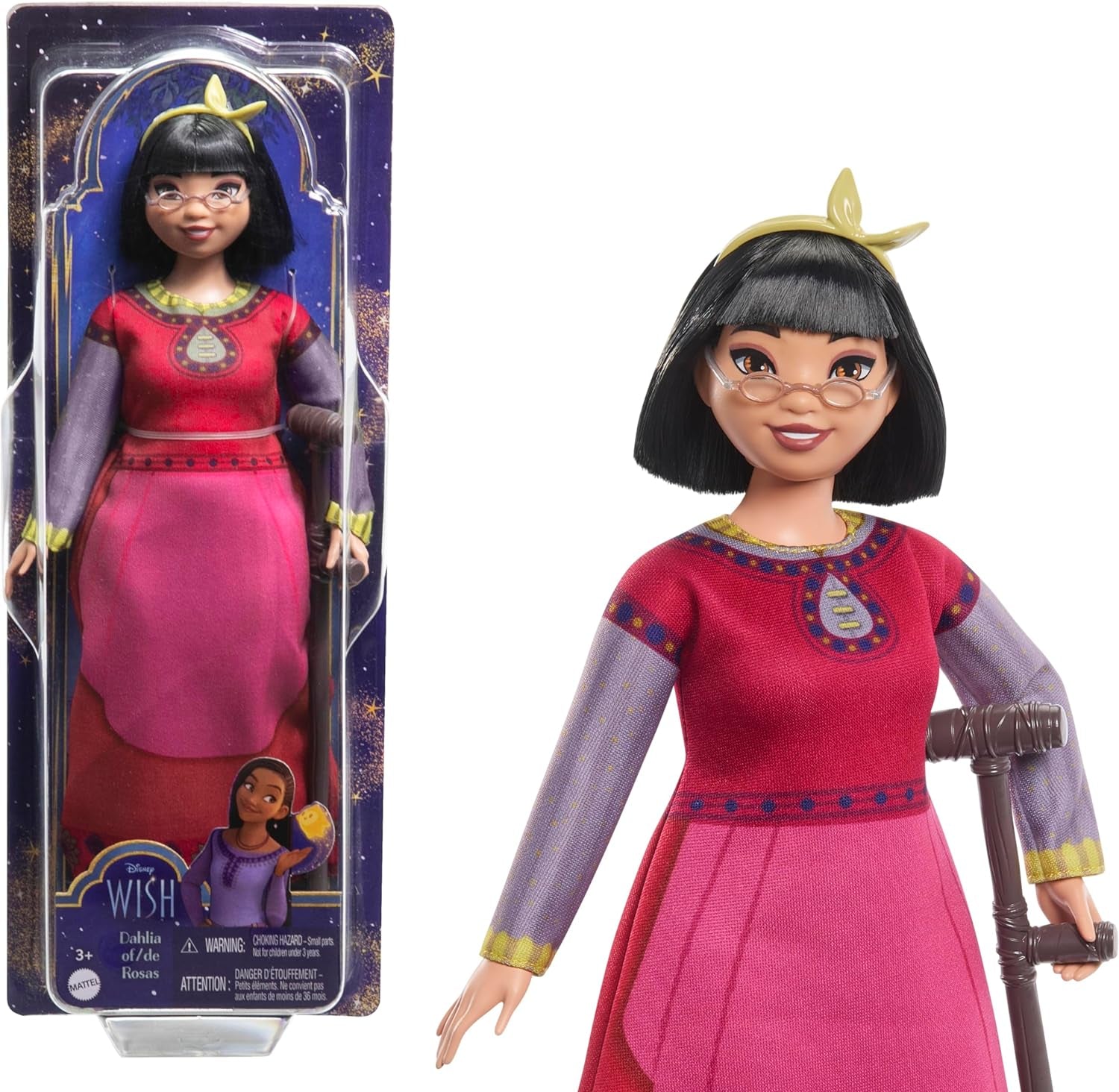 Mattel Disney Wish Dahlia of Rosas docka och tillbehör, ledad modedocka, HPX24