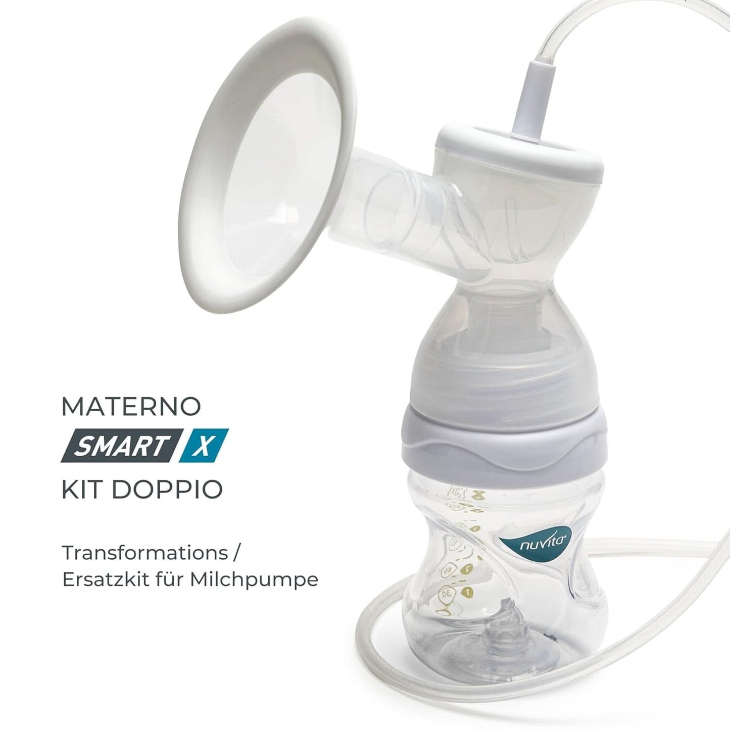 Nuvita Effektiv dubbelpumpsats för Materno Smart X - 1287KDX | Komplett uppsättning tillbehör, anti-kolikflaska godkänd av Aio Accesorii Hrana si Alattare Bebe Naty Shop