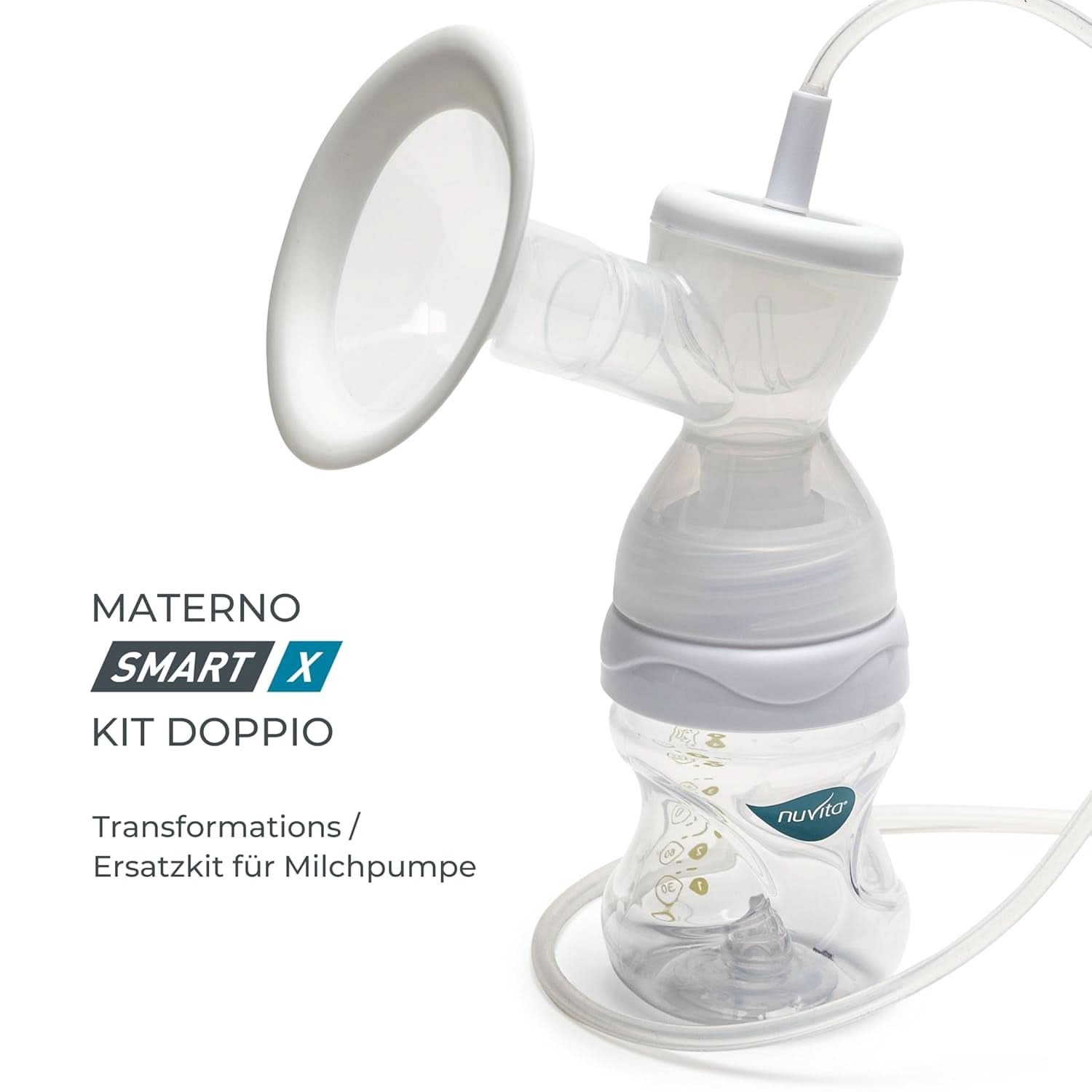 Nuvita Effektiv dubbelpumpsats för Materno Smart X - 1287KDX | Komplett uppsättning tillbehör, anti-kolikflaska godkänd av Aio Accesorii Hrana si Alattare Bebe Naty Shop