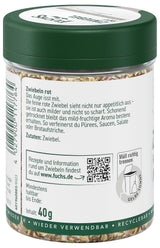 Fuchs Gewürze - Zwiebel rot geschnitten - Gewürz für Pürees, Salad eller Brotaufstriche - naturliga ingredienser - 40 g i wiederverwendbarer, recyclebarer Dos