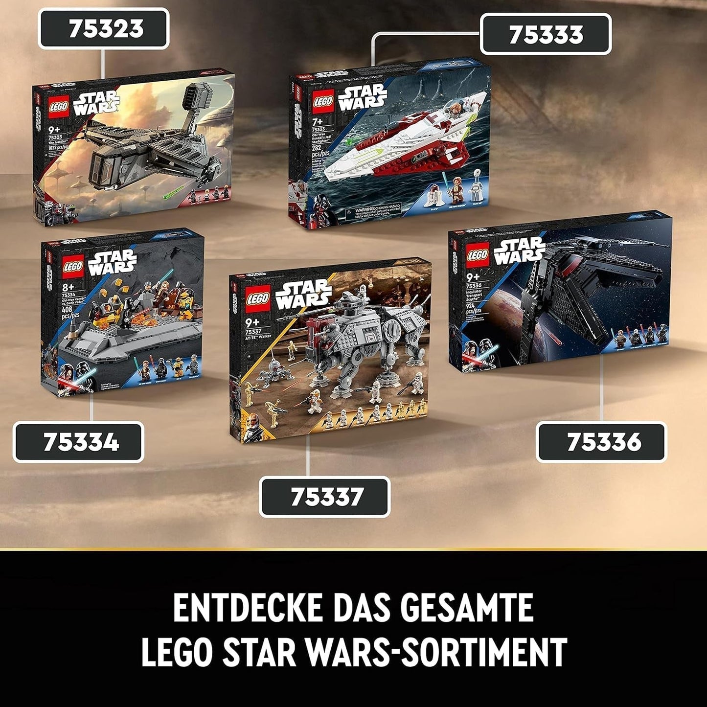 LEGO Star Wars At-Te Walker Mobilleksaksmodell Minifigur Set Inkluderar 3 Clone Troopers, Battle Droider och Dwarf Spider Droid 75337 Byggset Besuche den LEGO-Store