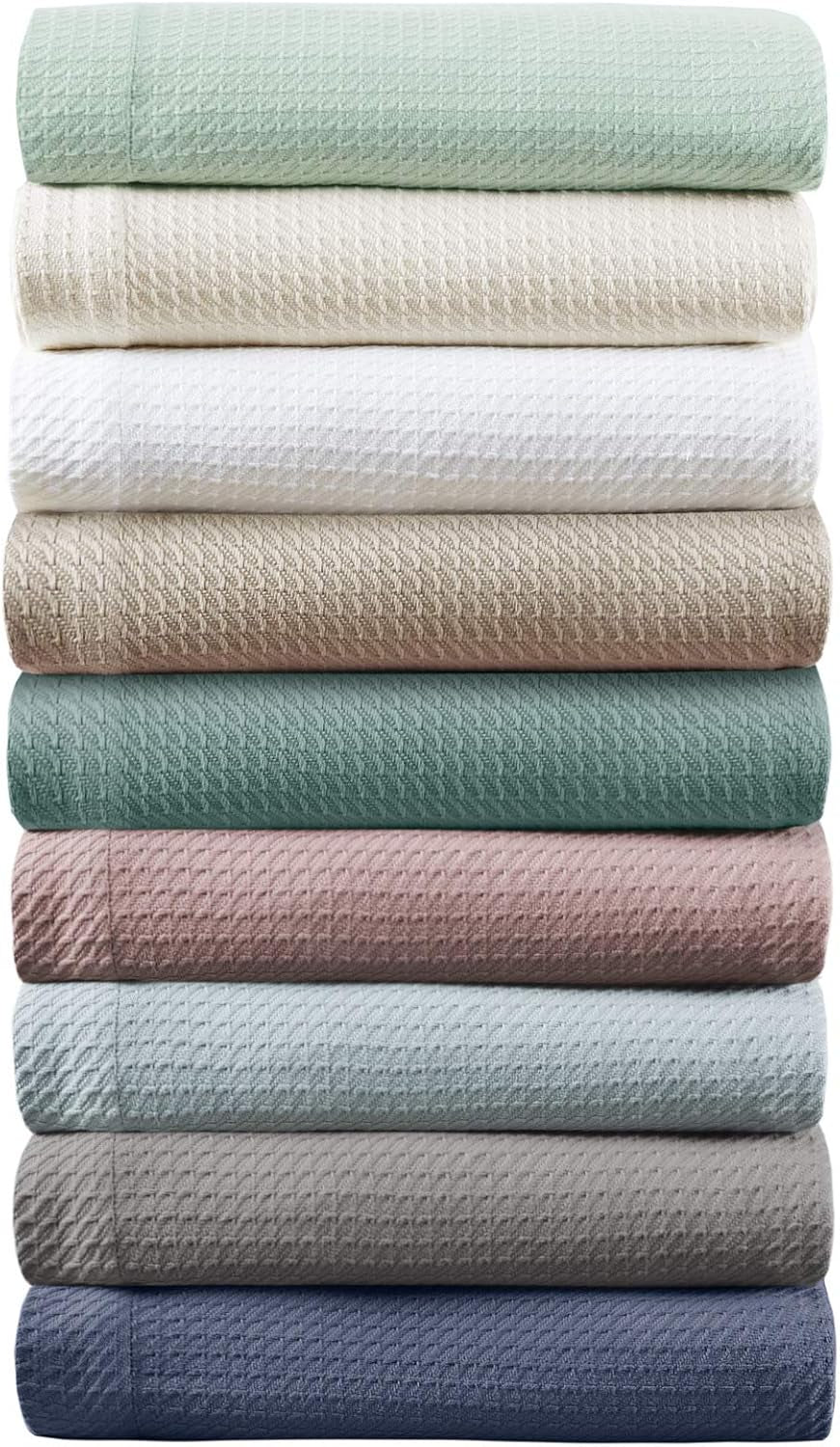 Madison Park 100 % egyptisk bomull Andas täckefilt Premium Stickad Lyxsäsong Lättviktsöverdrag för bäddsoffa och soffa Hel/Queen Bed Rose Naty Shop Täcken och täcken