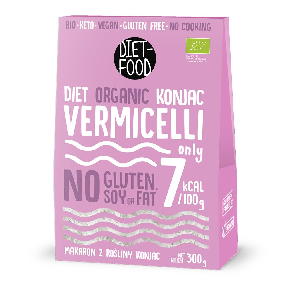 DIET-MAT ​​Ekologisk Shirataki Konjac Instant Rice, Lågkolhydrat, Lågkalori, Vegan, Fettfri, Sojafri, Glutenfri, Ketovänlig, Bantning, 300 gram
