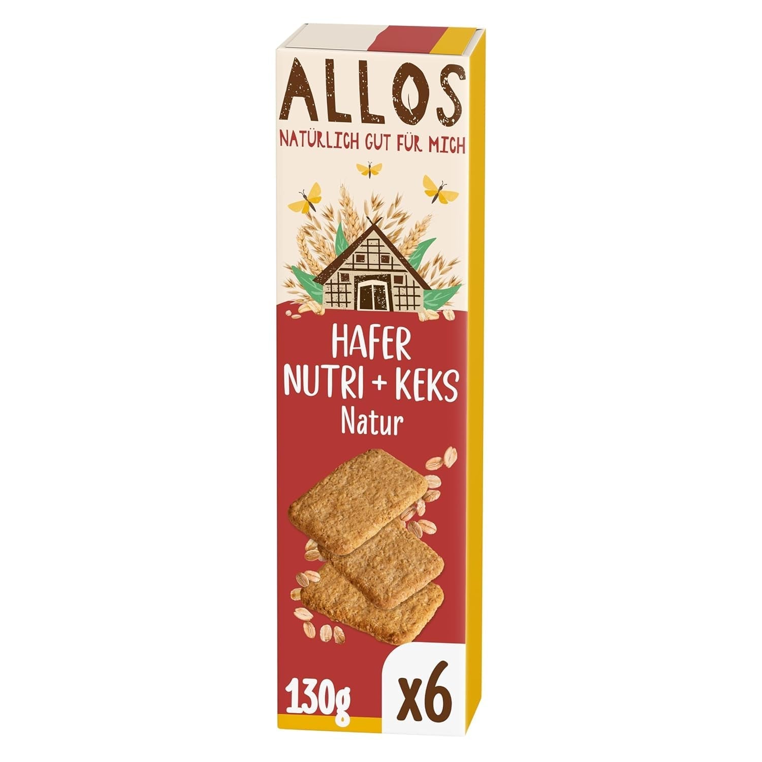 Allos Nutri ekologiska havrekex | Krispiga helhavrekex | Söta med honung 6 x 130g