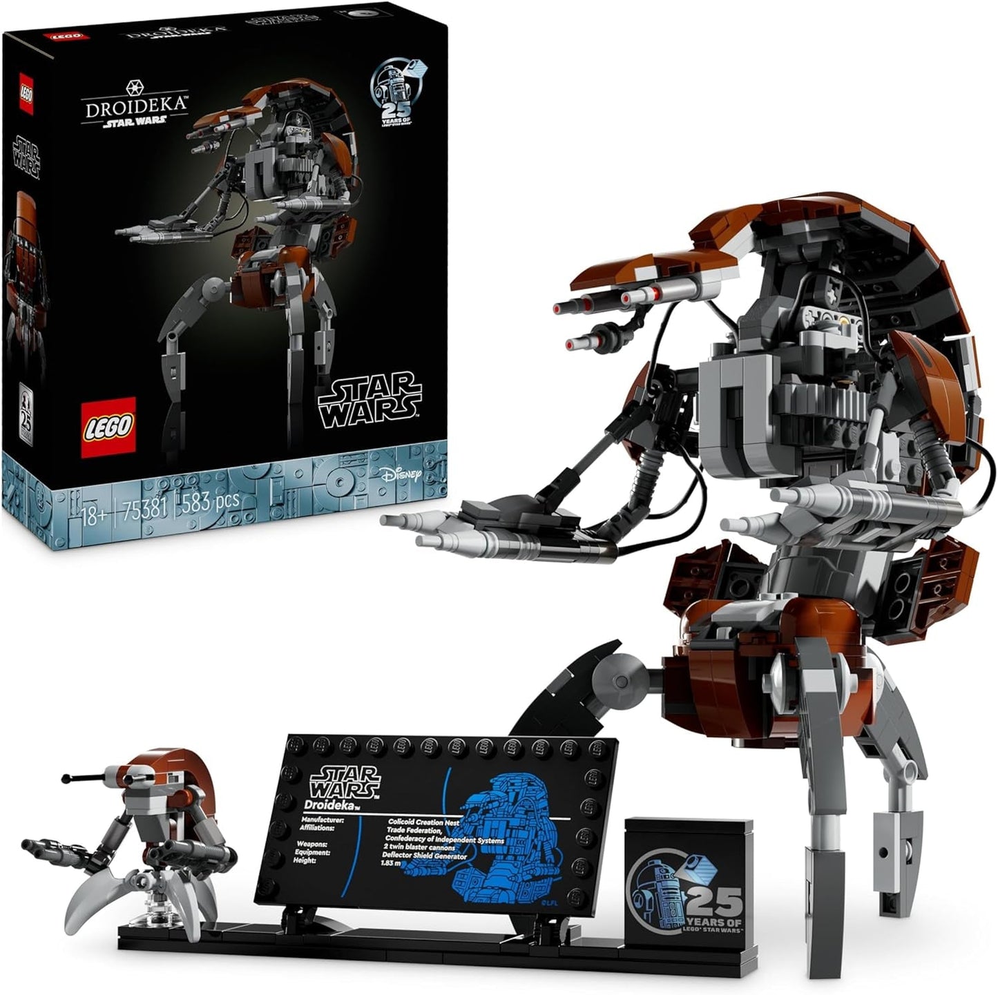 LEGO Star Wars Droideka-set, Droid-modellsats för vuxna, skrivbordsdekor, samlarobjekt, presentidé för män och kvinnor 75381 Byggset Besuche den LEGO-Store Single