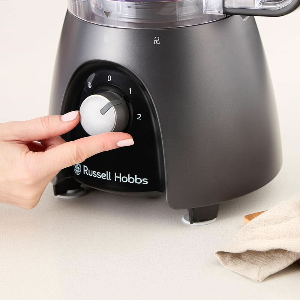 Russell Hobbs matberedare [Blender/grönsakshackare/bordsmixer/hackare/mixer] Matberedare (knådning, blandning och skivning), matt kol Kök Naty Shop