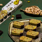 Hantverksmässig choklad pistasch turrón, 200g, krämig konsistens, överlägsen kvalitet, fina ingredienser, autentisk smak, den dyraste turrón i världen