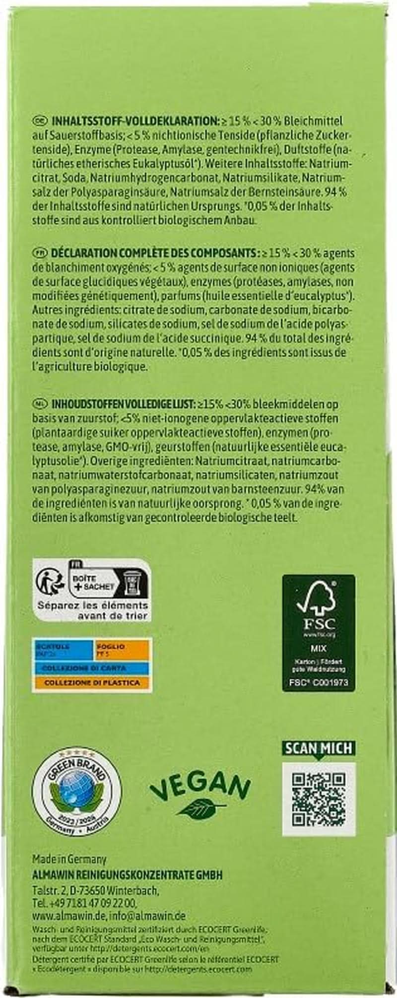 Almawin eco, diskmedel 2,8 kg, 112 tvättar, kan doseras för olika mängder disk Naty Shop