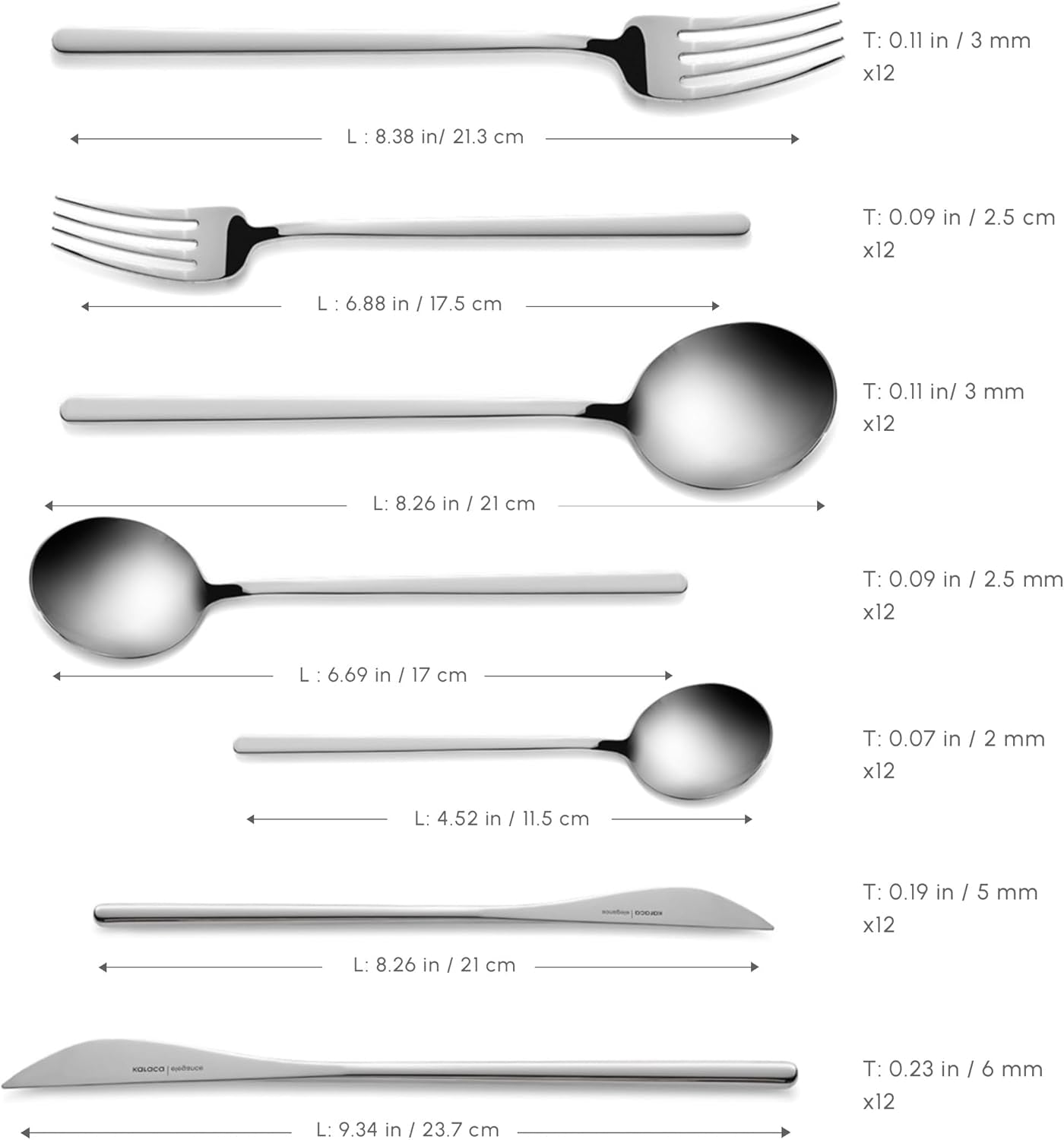 Karaca Focus Elegance, 84-delars bestickset, 12 personer Kitchen Naty Shop